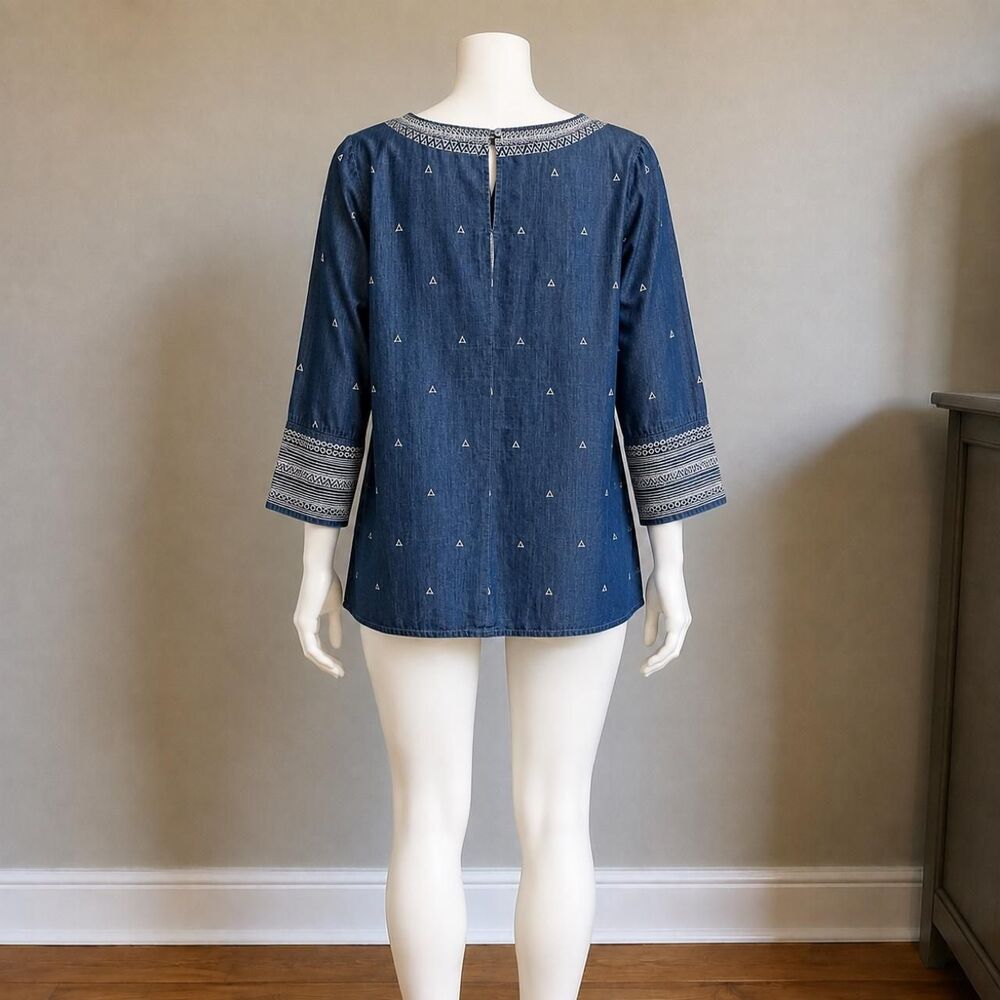 Nic-zoe Women's Blue and Navy Blouse - Picture 3 of 5